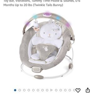 Gray Baby Bouncer with Toy Bar
